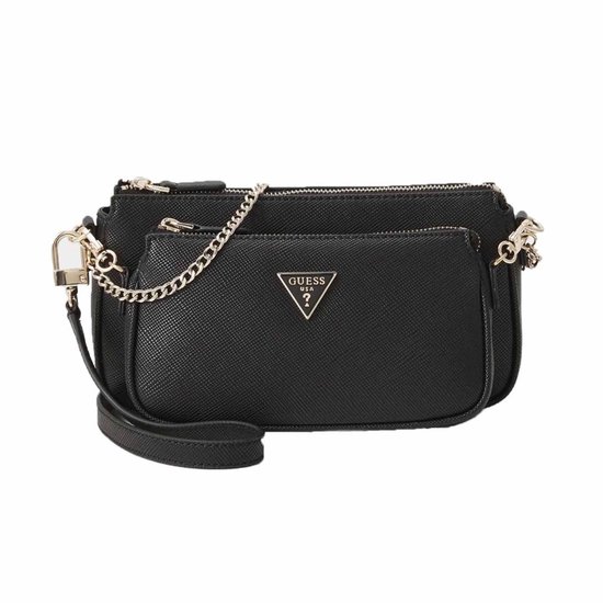 GUESS sac à épaule bandoulière Noelle II Double Pouch Crossbody Bag Black noir
