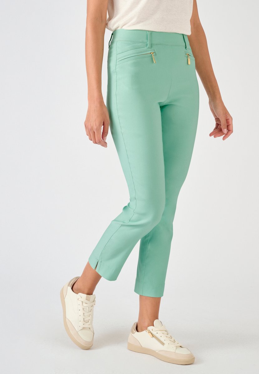 Damart - 7/8-broek van stretch linnen - Dames - Blauw - 36