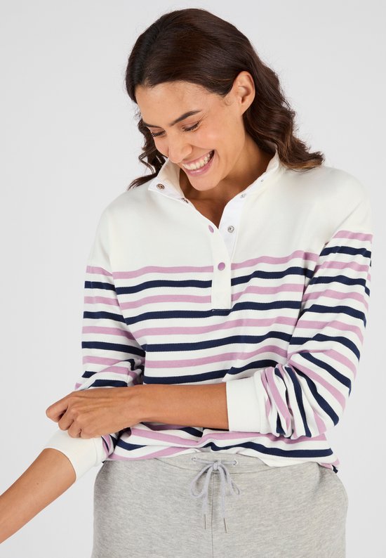 Damart - Sweater in marinière-stijl - Dames - Wit - M