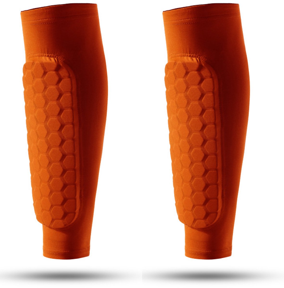 Scheenbeschermers voor voetbal - Scheenbeschermers voor ski's - Lichtgewicht kuitbescherming - Maat XS - oranje-Een paar