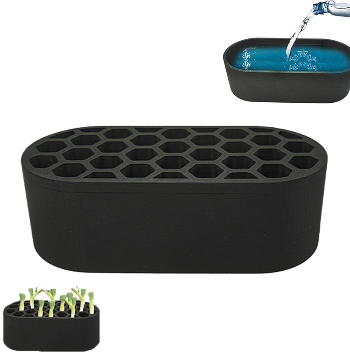 Hydroponisch regeneratiesysteem - hydroponische zaaibakken - Plantenbakken - Plantenbak voor het opwekken van sjalotten - Plastic gereedschap voor zaadregeneratie in potten op het balkon - Geschikt voor gazon, binnentuinen