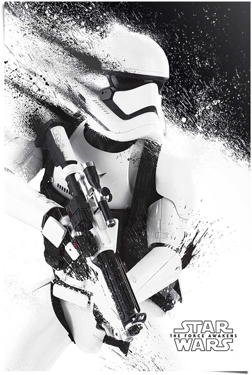 REINDERS Poster Star Wars - episode 7 stormtrooper paint - 91,5 x 61 - Papier - REINDERS Zwart-Wit