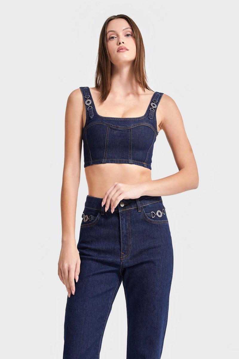 It's Basic - Cropped Denim Top