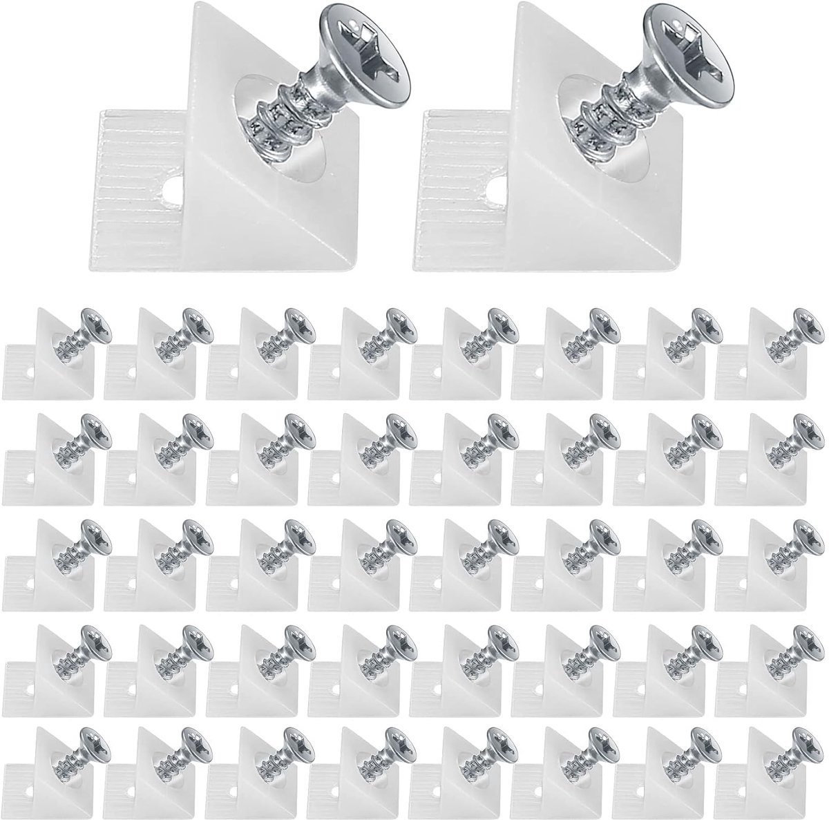 120 stuks - Wiggen - schroef-bevestigingsmiddel - installatiekit voor kasten - Laderugsteunen - ladereparatieset met schroeven - meubellade Sagging Reparatie Mend Mending Wiggen - Kastplankdrager