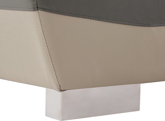 Canapé cuir 2 places FRANCESCA / Bicolore anthracite et gris L 170 cm x H 86 cm x P 85 cm