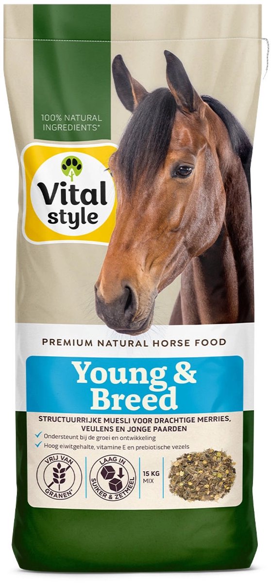VITALstyle Muesli Young & Breed - Paarden Supplementen - 15 kg