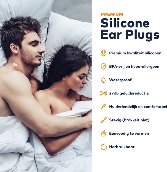 Slowwave Premium Earplugs - Siliconen oordopjes - Comfortabele en effectieve oordopjes om te slapen - Ook geschikt voor werken, reizen, zwemmen, studeren, uitgaan etc.