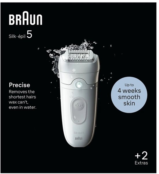 Braun Silk·épil 5 - Epilator Voor Eenvoudige Ontharing - Langdurig Gladde Huid - 5-011 - Wit/grijs