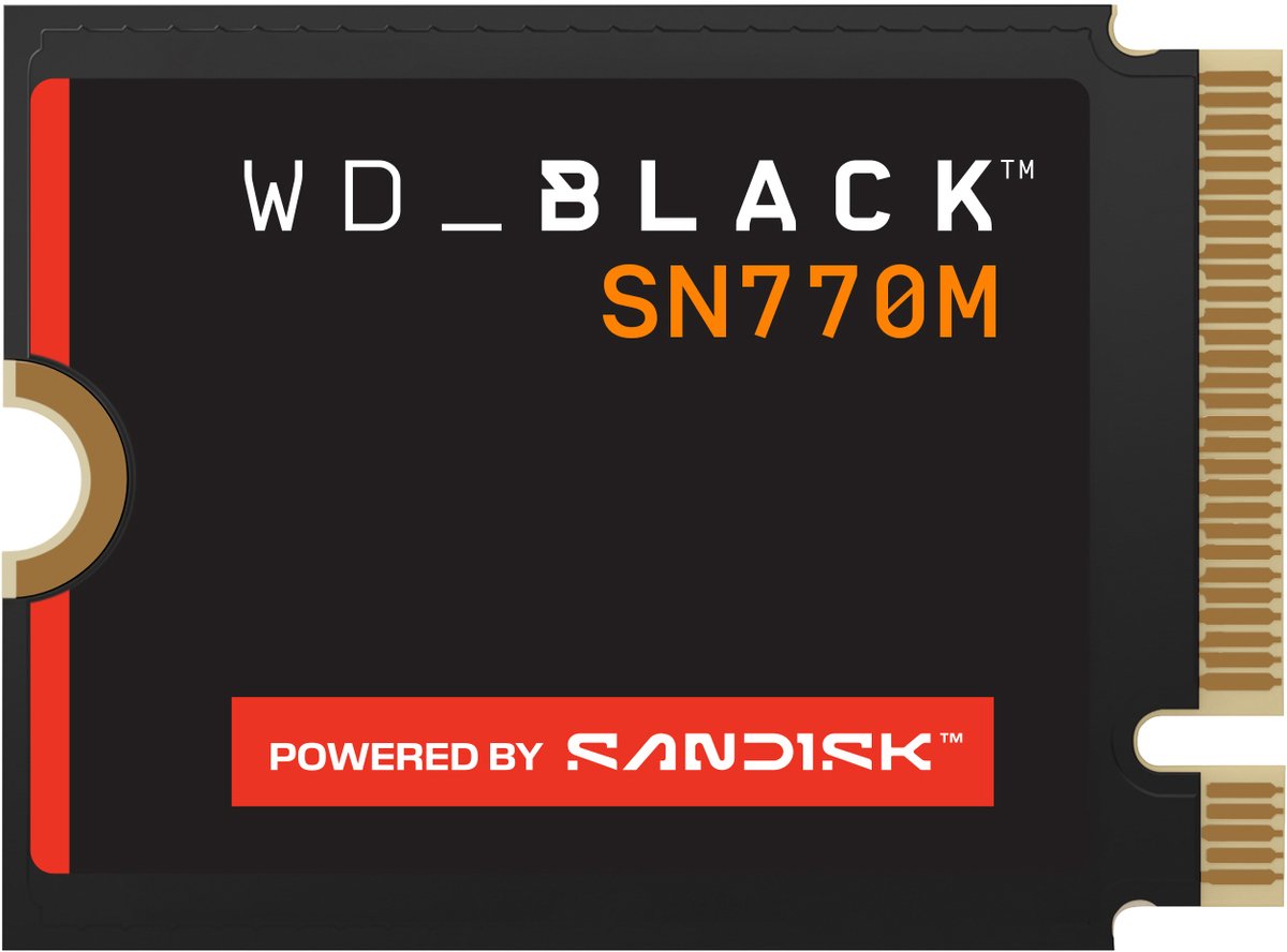 Western Digital Black SN770M 1TB - SSD - M.2 2230 - PCI Express 4.0 x4 - 1 TB - 3d v-nand (TLC) - 600TB - zwart