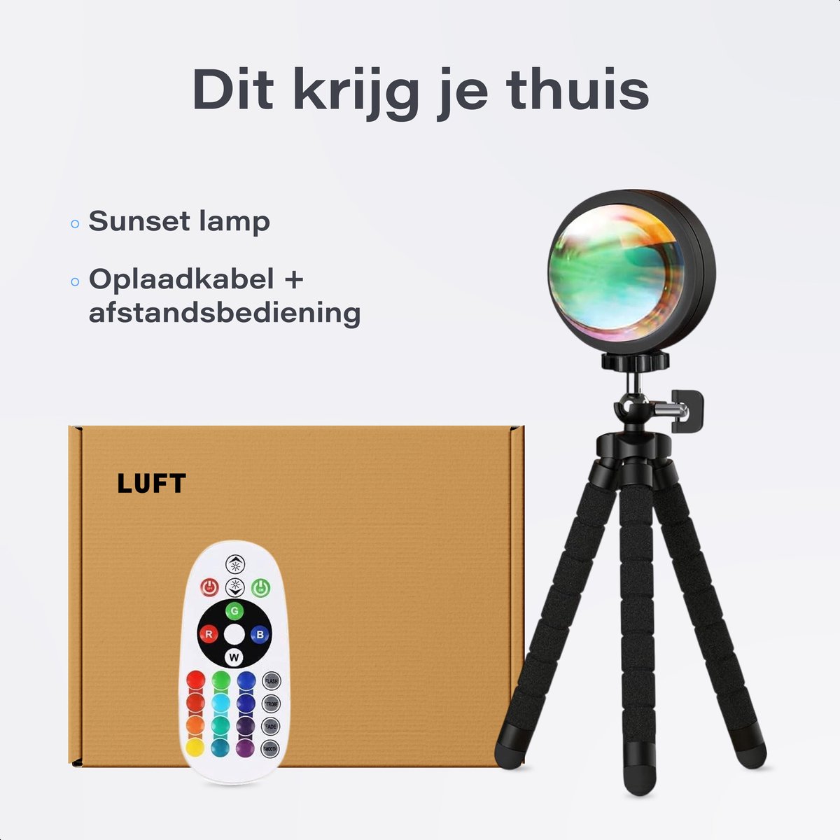 Sunset Lamp - incl afstandbediening - Tiktok Projectielamp - Sfeer Projector - Verlichting - 16 kleuren - Luft – foto 7