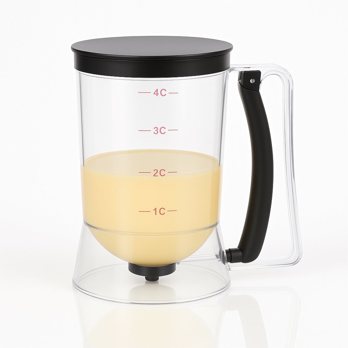 Beslagdispenser 900 ml – Met Handgreep en Doseerknop – Anti-lek Beslagverdeler – Voor Pannenkoeken, Muffins, Cupcakes en Wafels – Eenvoudig Schoon te Maken – BPA-vrij Kunststof