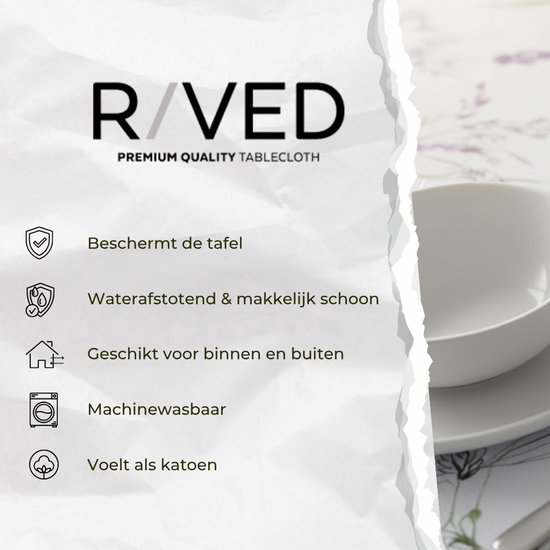 Nappe Raved / Nappe Design Lavande Wit ↔ 140 cm x ↕ 250 cm - PVC - Lavable