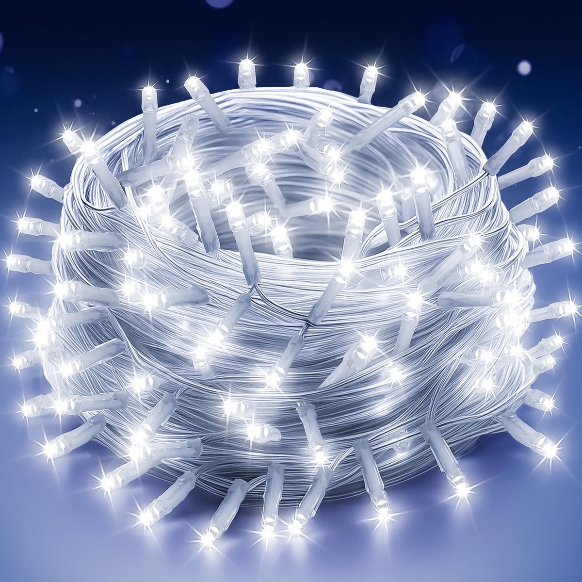 MUPOO Lichtsnoer Buiten en Binnen- IP44 10M 100LEDs Koel Wit - Fairy Light-8 Modes- Kerstverlichting-Voor Kerstmis-Kerstboom