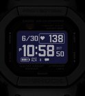 Zwart G-Shock horlogescherm met 6/30, hartslag 138, tijd 10:58, datum 50, Bluetooth en 'Solar Powered'-indicator.