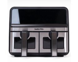 Swiss Pro+ Dubbele Airfryer Heteluchtfriteuse XXL Airfryer twee Kookvakken 8 Liter 2400 Watt Dual Zone Technologie Classic Edition Model 2026 SPAF8L2G