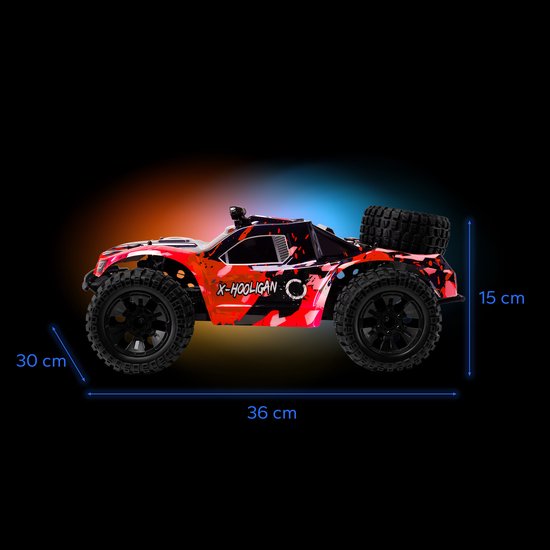 Carrosserie Overmax X-Hooligan – Carrosserie RC Auto – Capot de remplacement pour X-Hooligan – Accessoire pour Monster Truck RC – Nieuwe Look – Durable et léger – Montage facile – Personnalisez votre RC – Design pour course tout-terrain et cascades