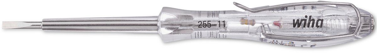 Wiha Spanningszoeker 110 - 250V SoftFinish Sleufkop transparant met clip 3.0mm - 35378