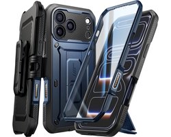SUPCASE Unicorn Beetle Pro Hoesje Geschikt voor Apple iPhone 17 Pro Max - Stofdichte Case met Ingebouwde Screenprotector - Full Protect valbescherming - Met Holster en Kickstand Blauw