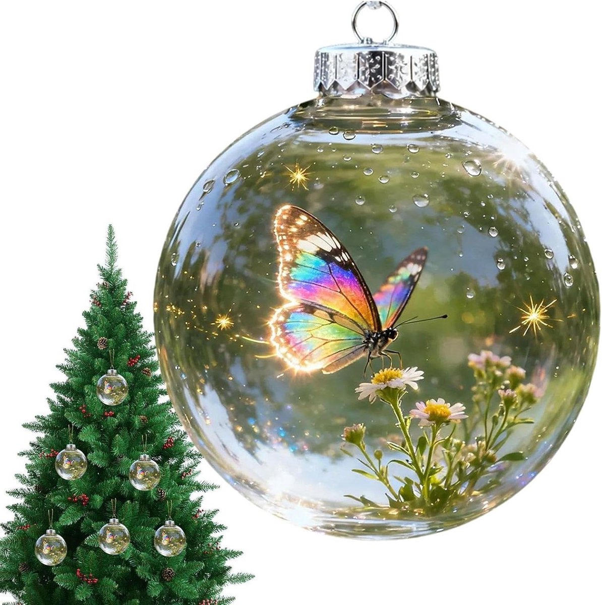 Groene glow-in-the-dark dierlijke kerstballen voor decoratie in huis, kantoor en tuin.