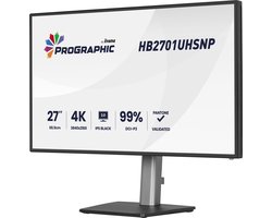 iiyama ProGraphic HB2701UHSNP-B1 - 27 inch - 4K - IPS Black 2.0 - Verstelbaar - DCI-P3(99%) - USB-C Dock