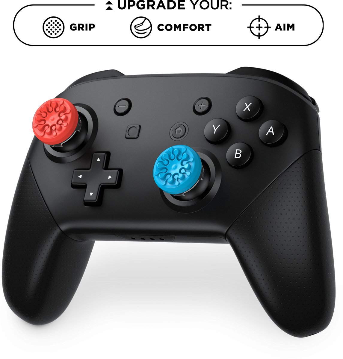 KontrolFreek Performance Thumbsticks - Switch Pro Controller - Splash Rood/Blauw – foto 3
