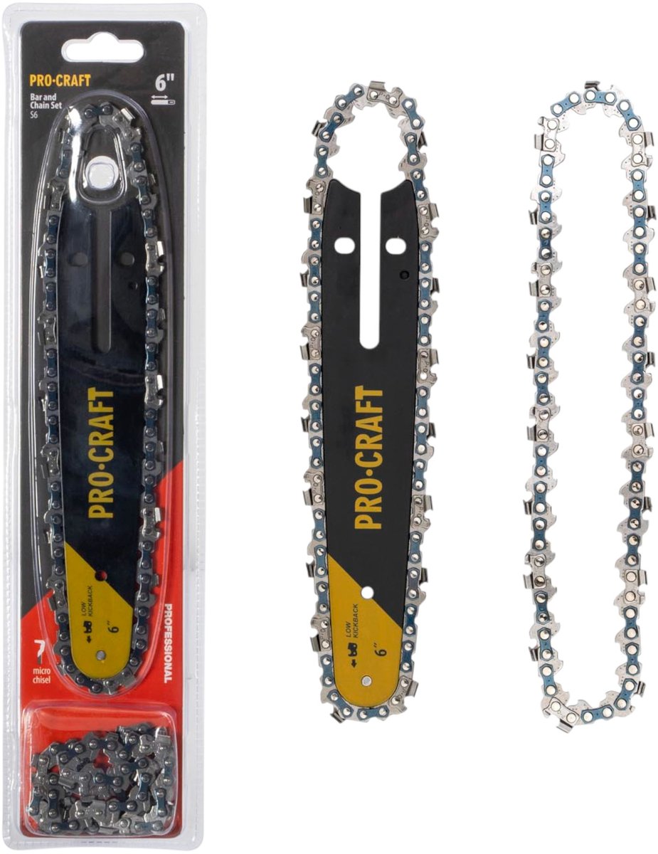 Procraft S6-set met 2x zaagketting 37 TG + 15 cm zaagblad voor PKA32Li