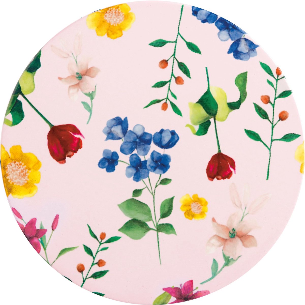 Unyqoos® Roze keramische onderzetters met bloemenpatroon voor stijlvolle tafeldecoratie