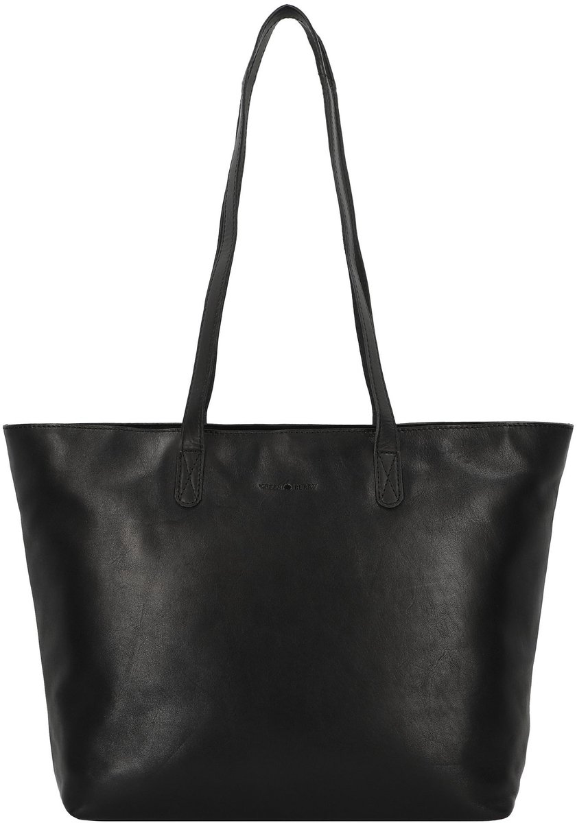 Greenburry Pure Black Shopper Tas Leer 35 cm Laptop compartiment
