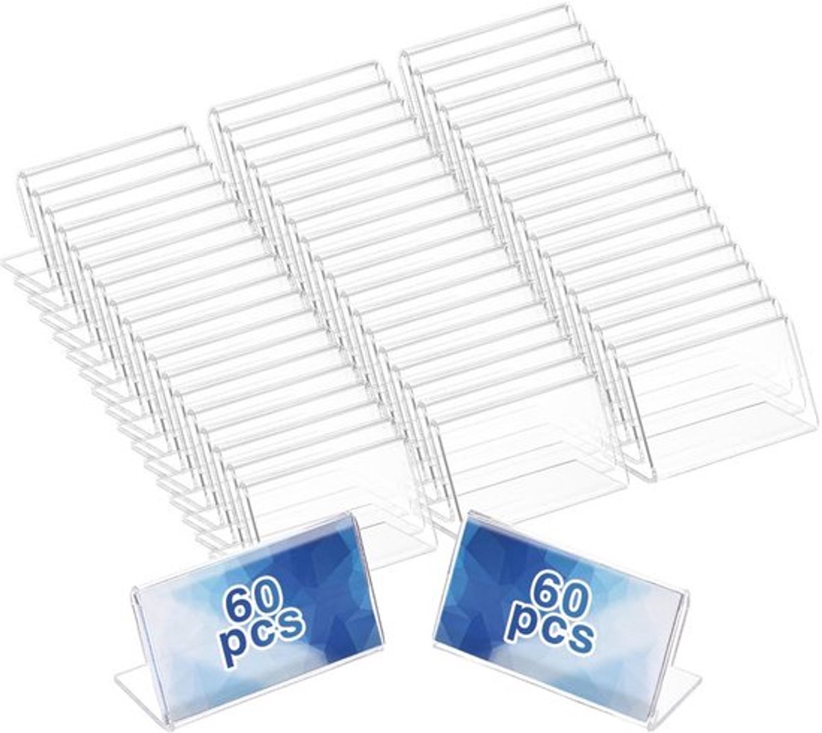 60 Stks Acryl Tafel Naambord - L-vormig - 40x18cm - Duurzaam en Transparant