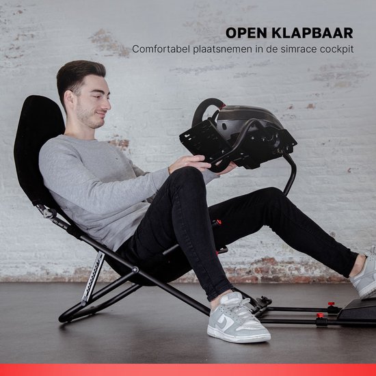 REBBLERS® SIMR 100 Foldable Sim Racing Cockpit - Opvouwbare Racestoel - Compact - Zwart van Rebblers — afbeelding 5