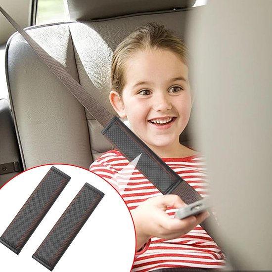 HECKBO 2x Gordelkussens met Harten – Zachte Beschermers voor Autogordel & Kinderwagen, Schouderpads voor Baby's, Jongens en Meisjes, Leuk Cadeau voor Pasgeborenen