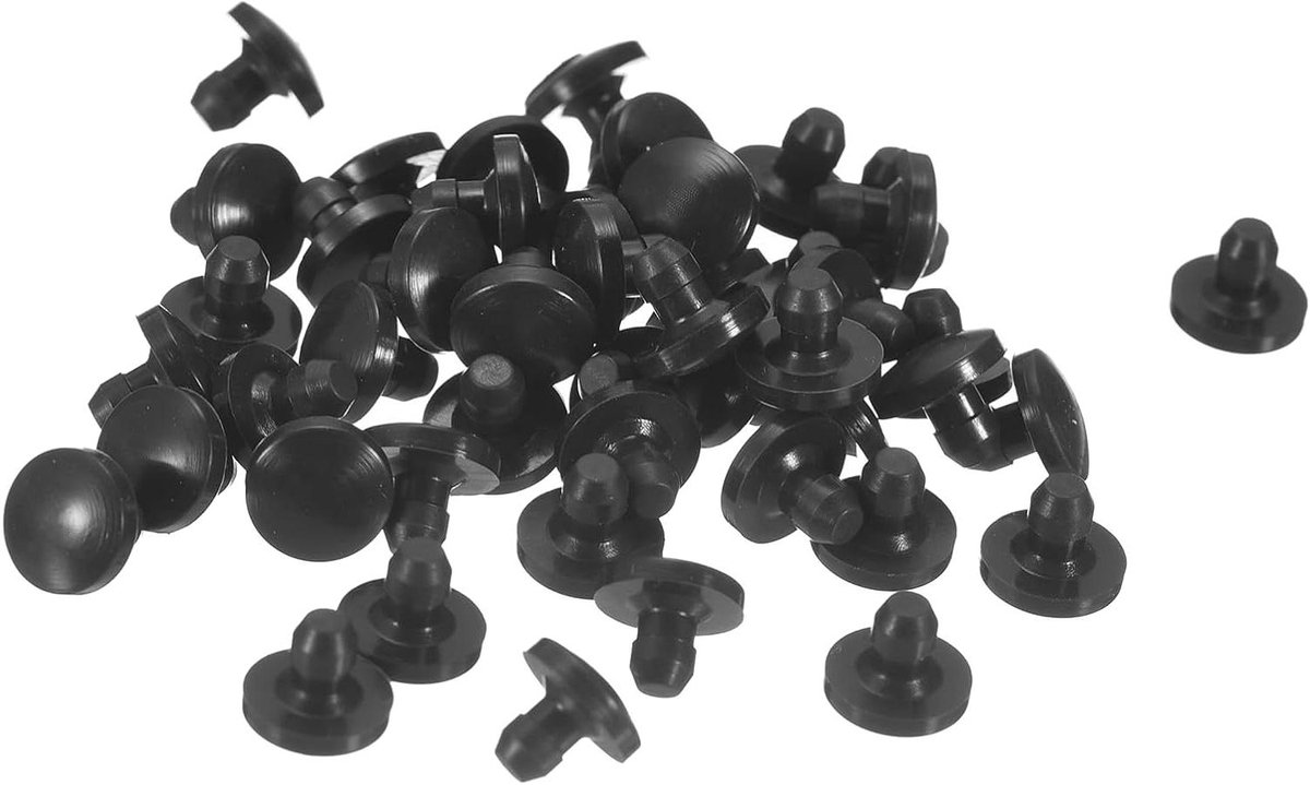 Ronte - Siliconen stoppen set voor 2,5 - 3 mm boorgaten - 50 stuks - Zwart - Waterdichte metalen pluggen - Eindkappen voor meubels - Duurzaam