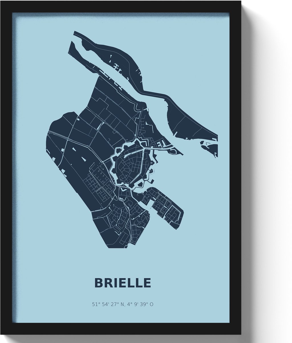 Poster Brielle A3 - 30 x 42 cm - Blauw (Exclusief Lijst)