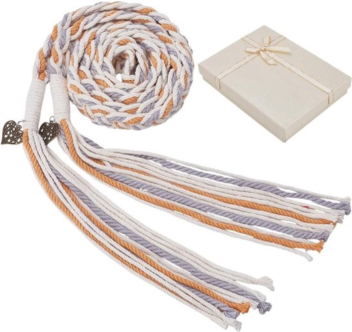 Exclusieve Macramé Koord voor Trouwen in Luxe Geschenkdoos - Handvastingsceremonie met Traditioneel Bruidsgeschenk
