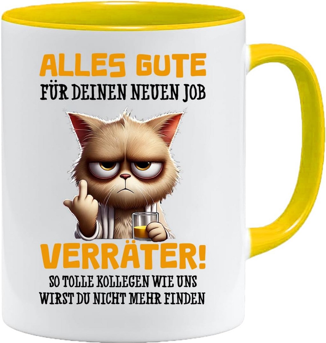 Grappige Afscheidsmok 300 ml – Humoristisch Cadeau voor een Nieuwe Baan – Geel
