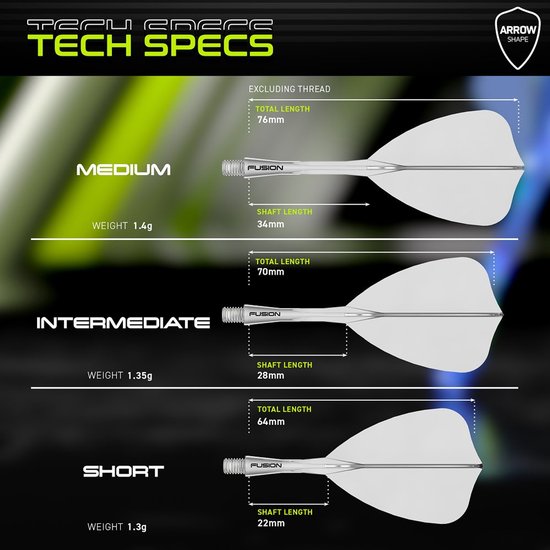 Winmau Fusion Arrow Clear - Dart Flights van Winmau — afbeelding 5