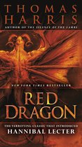 Boek kaft van 'Red Dragon' met een rode, demonische figuur met vleugels.