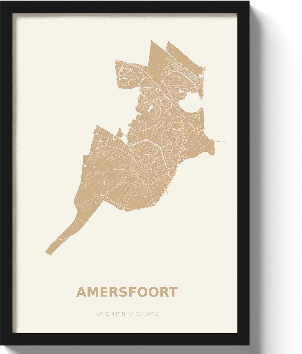 Poster Amersfoort A2 - 42 x 59,4 cm - Beige (Exclusief Lijst)