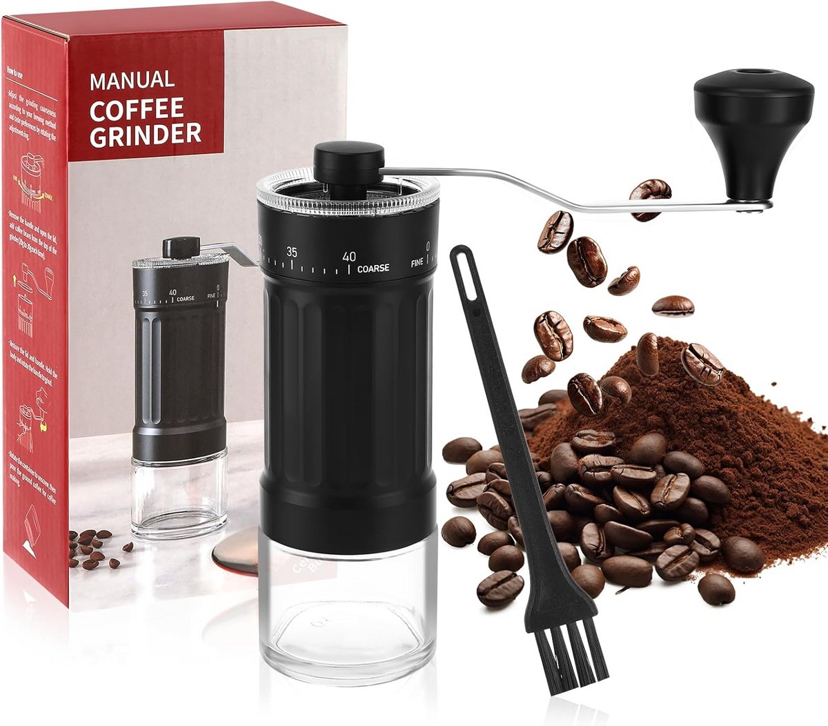 Handkoffiemolen voor Verse Koffie - Compact en Gemakkelijk te Gebruiken