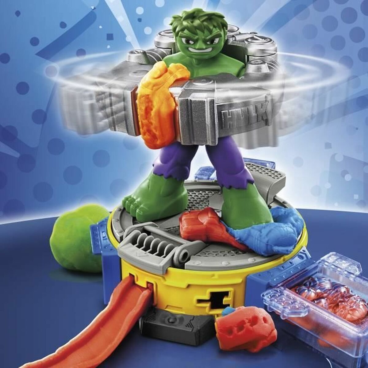 Play-Doh Marvel Hulk Pletpret Speelset - Boetseerklei - Inclusief Hulk figuur — afbeelding 9