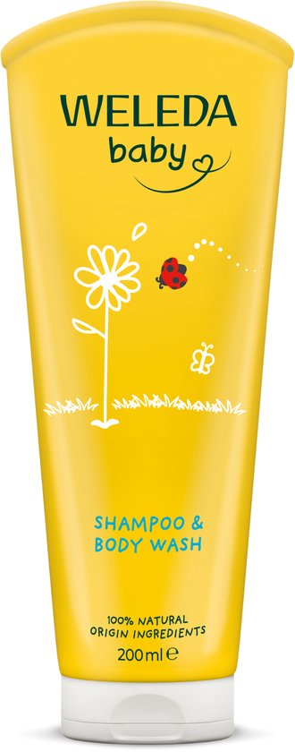 WELEDA Babyshampoo & Douchecrème - Calendula - Mild Reinigen & Uitdroging Voorkomen - 100% Natuurlijke Ingrediënten - 200ml