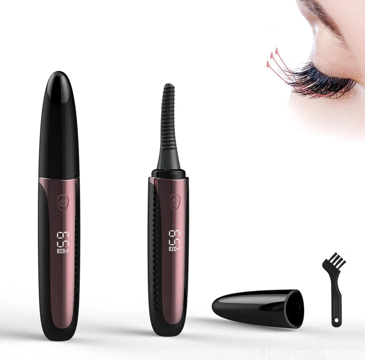 Verwarmde wimperkruller, USB-wimperkruller in kamvorm, vier temperatuurinstellingen