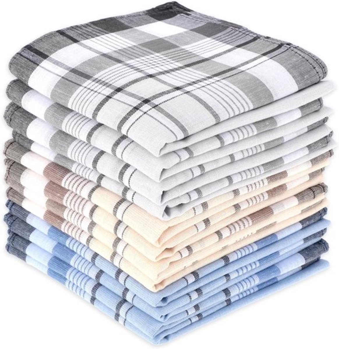 Zachte zakdoeken set van 12 stuks diverse pochetten voor heren en dames - wit