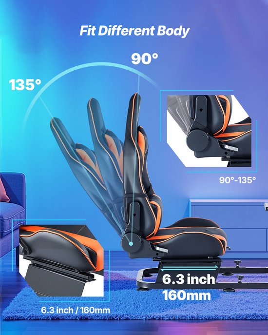 Verstelbare Racestuurstandaard, Stevige Simulator-Stuurstandaard met Dual-Rail-Ontwerp, Compatibel met Verschillende Stuurwielen en Pedalen, Waaronder Logitech G25-, G27-, G29-, G920-, G923- en Thrustmaster-Modellen van Merkloos — afbeelding 3