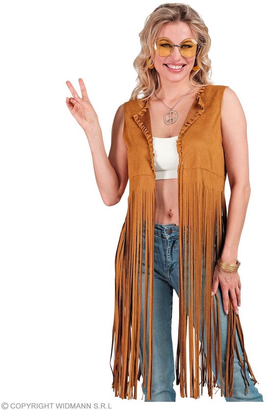 Hippie Vest Met Superlange Franjes Vrouw