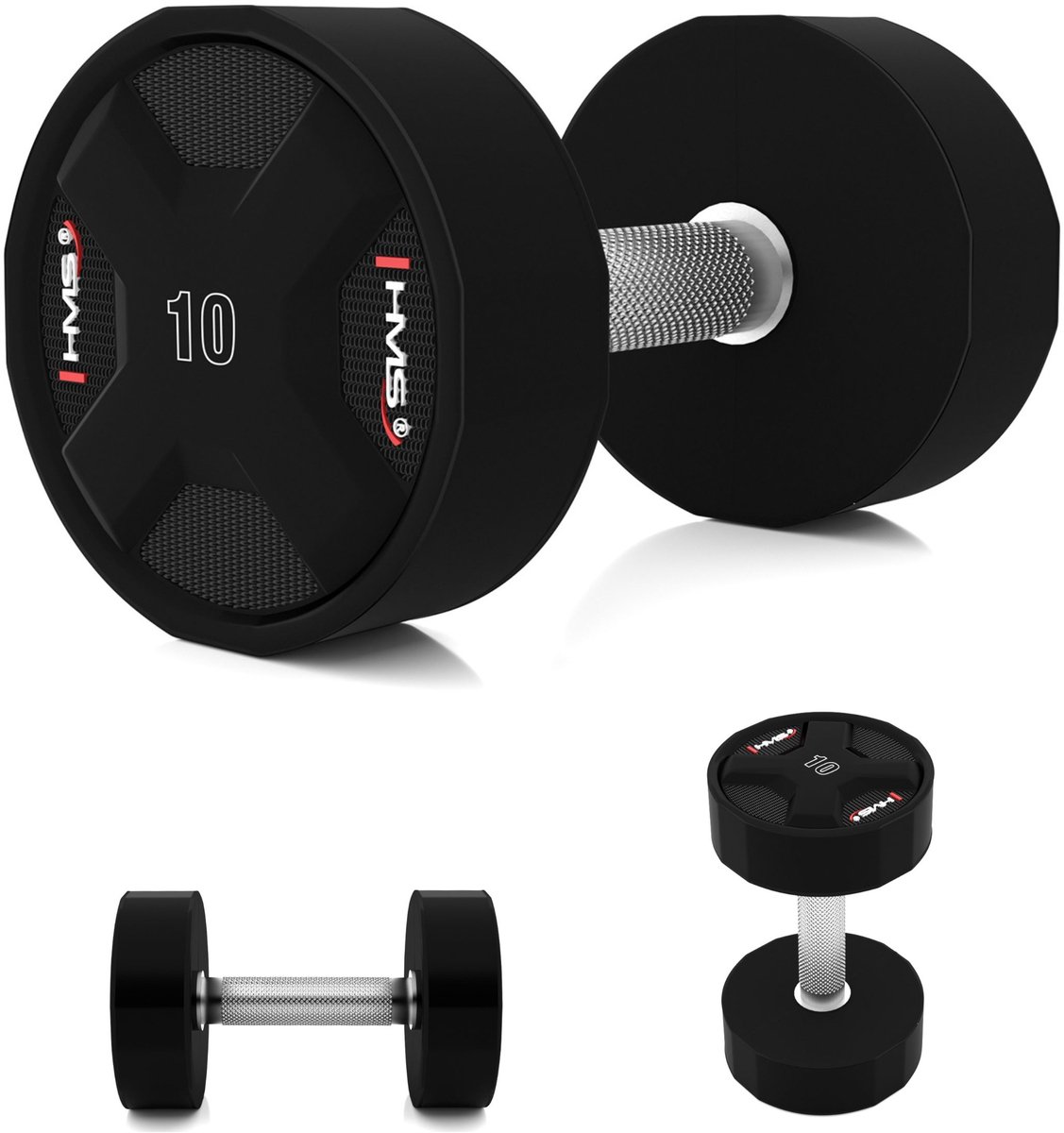 HMS HPC Dumbbell 10kg - Polyurethaan & Staal
