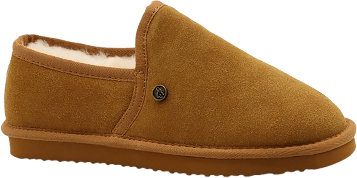 Alpacas Footwear – Heren – Echt suéde gesloten pantoffel - Gevoerd met 100% zachte lamswol – Chestnut - 44
