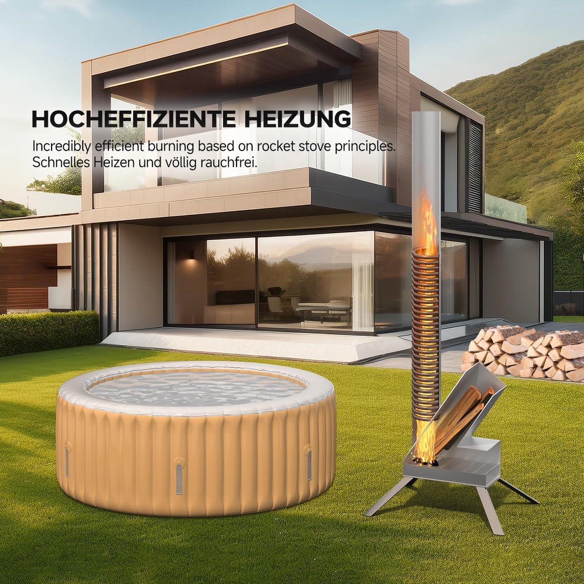 Ervaar Natuurlijke Warmte: De Houtgestookte Zwembadverwarmer 'Titanium Heetstoker' van Alta Furniture