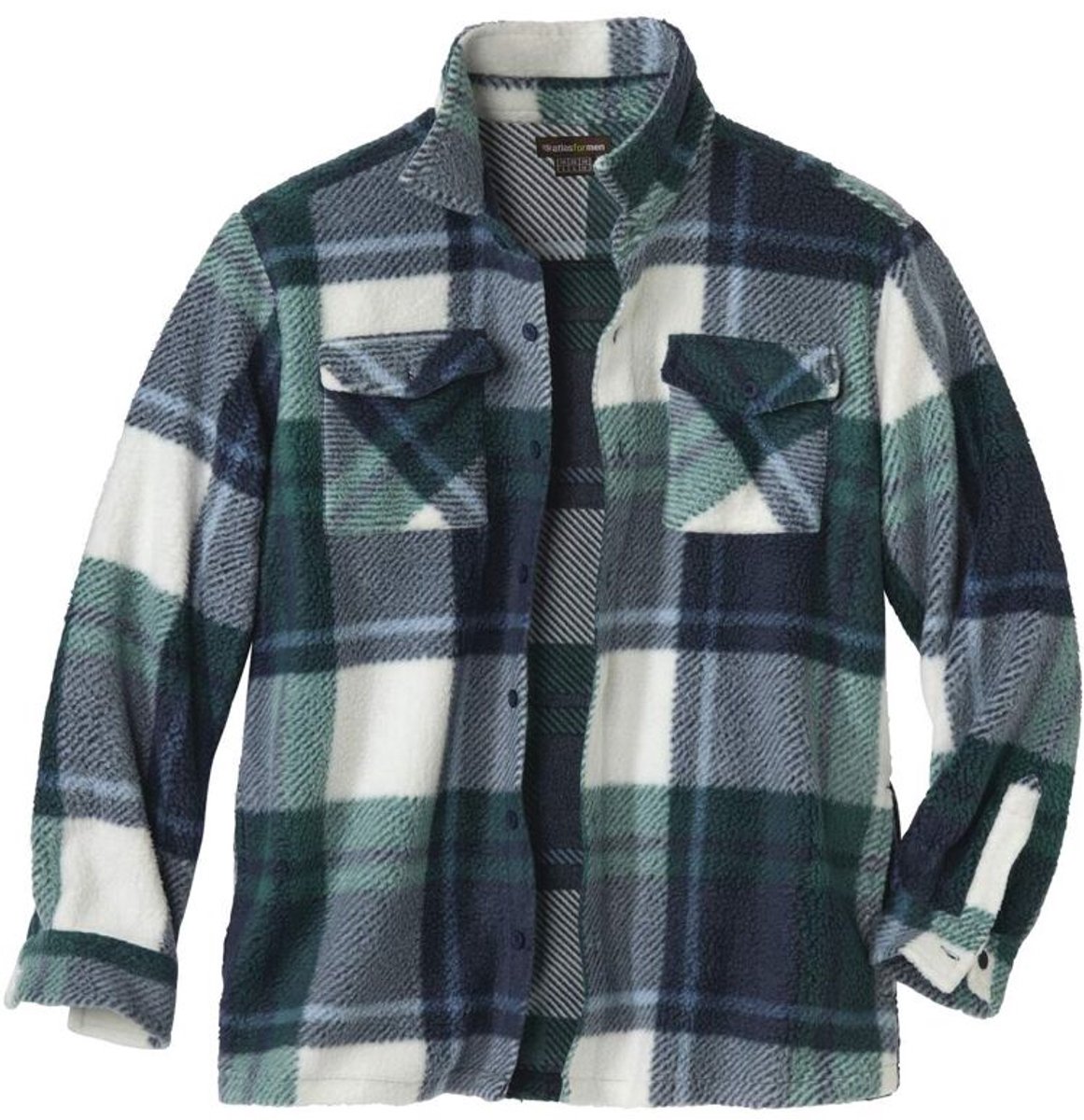 ATLAS FOR MEN - Overshirt van sherpa - Heren - Verkrijgbaar in grote maten - 3XL