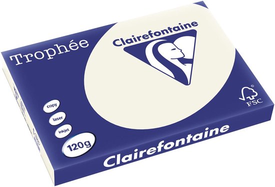 Foto: Clairefontaine troph e pastel a3 parelgrijs 120 g 250 vel